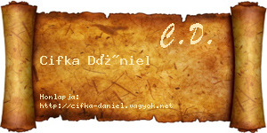 Cifka Dániel névjegykártya